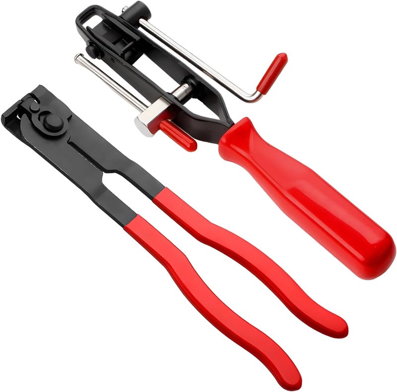BWBWND 2 PCS CV Joint Boot Clamp Pliers, Heavy Duty CV Joint Ear Clamp Banding Tool Kit for Vacuum Hoses Clamping, Automotive Hose Axle Boot Crimp Pliers Set for Most Cars ATV UTV - Image 1